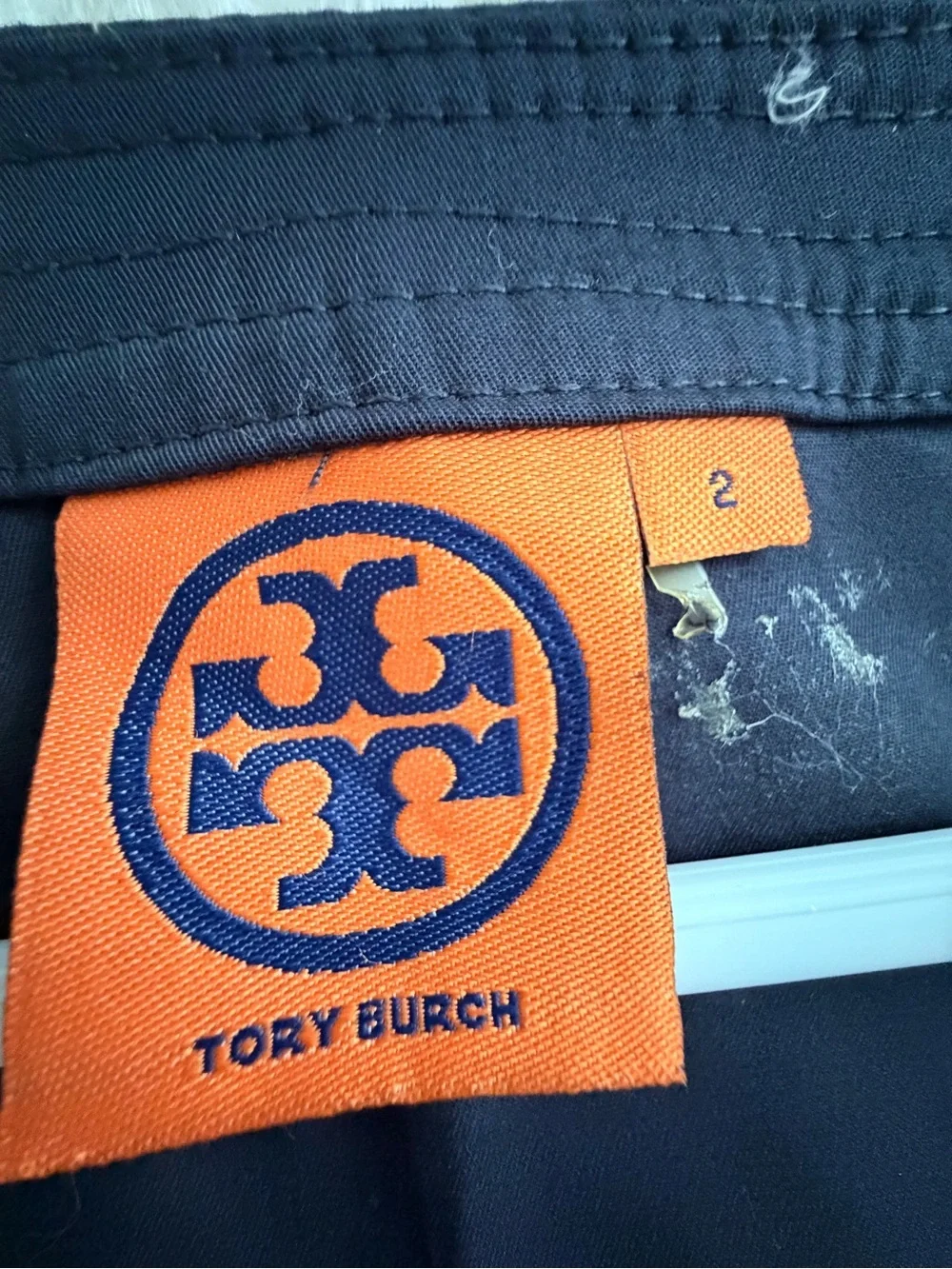 Tory Burch Black Scoop-Neck Mini Dress with Contrast Stitching